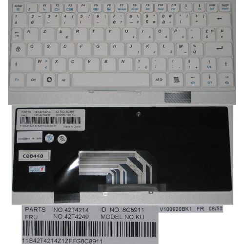 Clavier original blanc AZERTY pour Lenovo S9