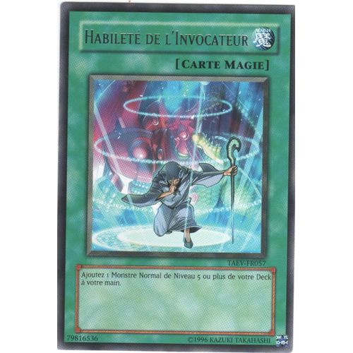 Carte Yu-Gi-Oh! "Habileté De L'invocateur" Rare Taev-Fr057