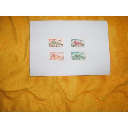 Lot De 4 Timbres Andorre Poste Aerienne Vallee D'incles 2f / 3f / 5f / 10f. Yvert Tellier N° 5 A 8
