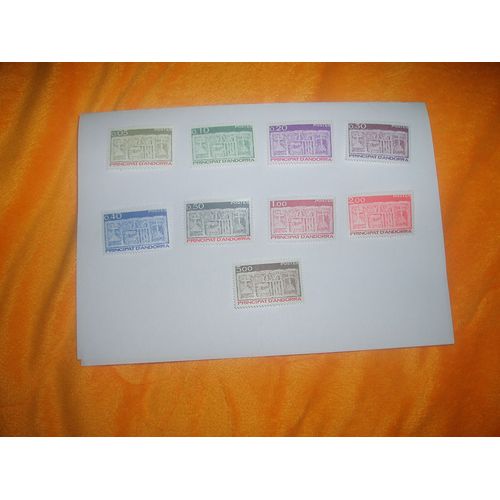 Lot De 9 Timbres Neufs Andorre Type Ecu Yt N°316 A 324