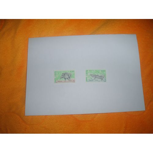 Lot De 2 Timbres Neufs Andorre Sanglier Et Triton Yt N°382/383 Annee 1989