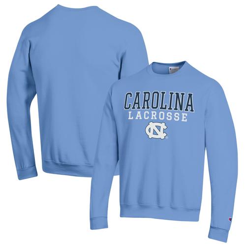 Champion Carolina Blue North Carolina Tar Heels Stack Logo Lacrosse Powerblend Sweat-Shirt À Capuche Pour Hommes