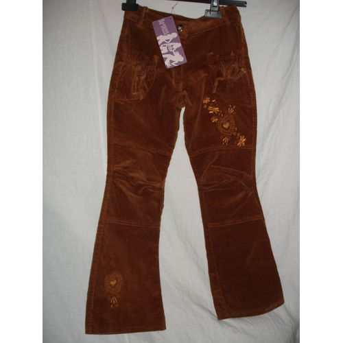 Pantalon Velour Chocolat"Caprice De Fille" 10/11 Ans