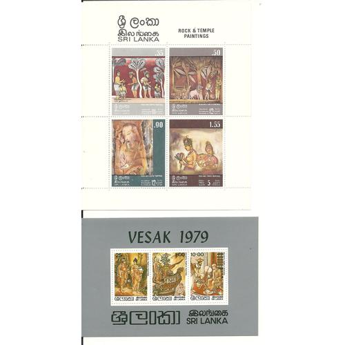 Sri Lanka Vesak 1979 3 Timbres Neufs + Rock And Temple Paintings 4 Timbres Neufs