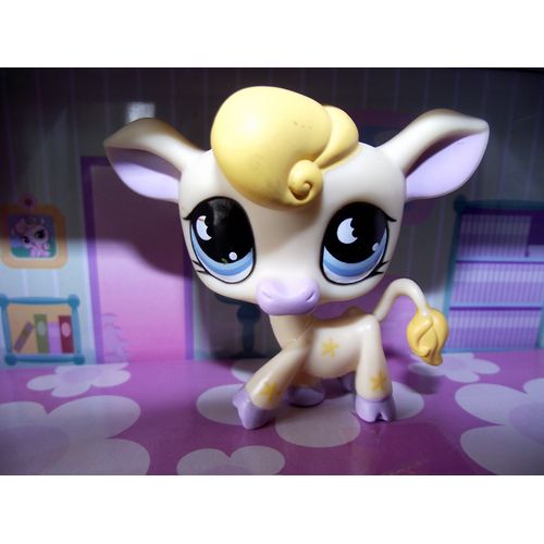 Petshop  Vache  Pet Shop  Jaune Violet Yeux Bleu