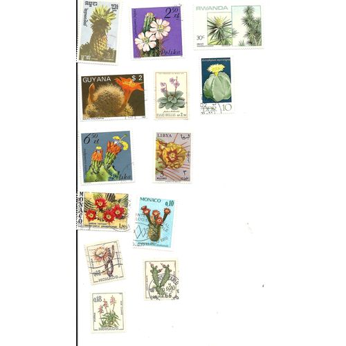Cactées 13 Timbres 9 Pays Dont 4 Timbres De Monaco