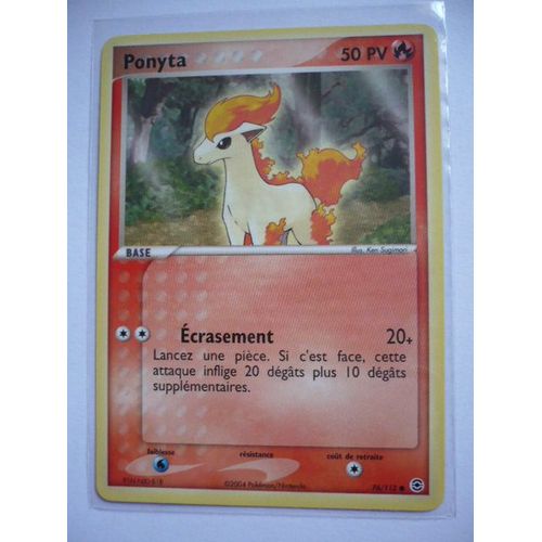 Ponyta  - Rouge Feu / Vert Feuille - 76/112 - Vf - 50 Pv
