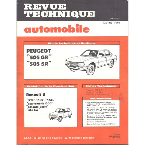 Rta 398 ¿ Peugeot 505 ¿ Evolution Renault R5 ¿ Mars 1980
