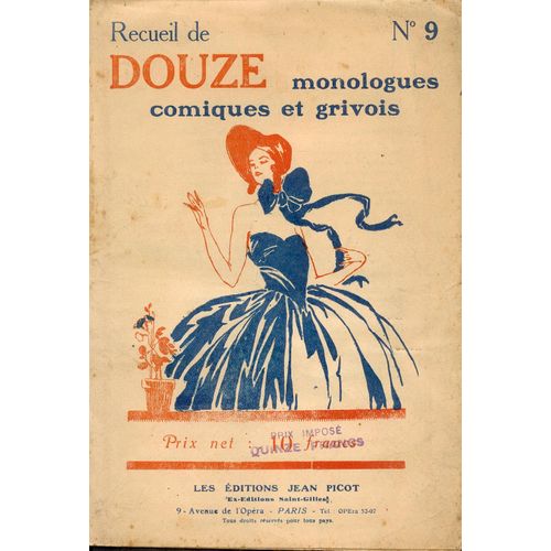 Recueil De Douze Monologues Comiques Et Grivois  N° 9