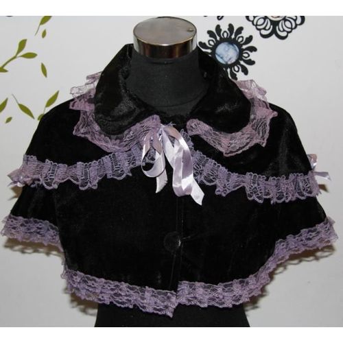Cape Lolita Dentelle Veste Haut Noir Manteau