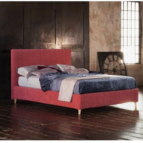 Lit Coffre Darios Couchage 160x190 Cm Maracaibo Piqué Rouge