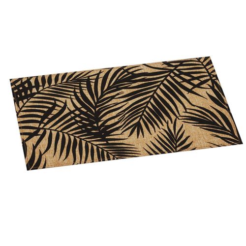 Set De Table Rectangulaire Palmier - 45 X 30 Cm - Noir Et Beige