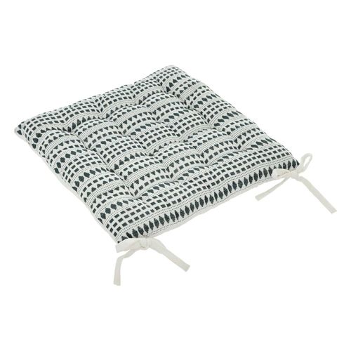 Galette De Chaise Rectangulaire Tavares - 38 X 38 Cm - Bleu Nuit