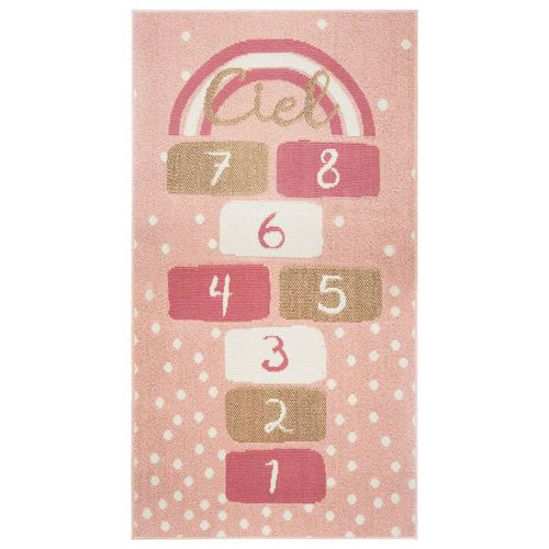 Tapis Enfant Rectangulaire Marelle - 80 X 150 Cm - Rose