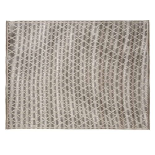 Tapis Rectangulaire Intérieur Et Extérieur Losange - 120 X 170 Cm - Noir Et Blanc