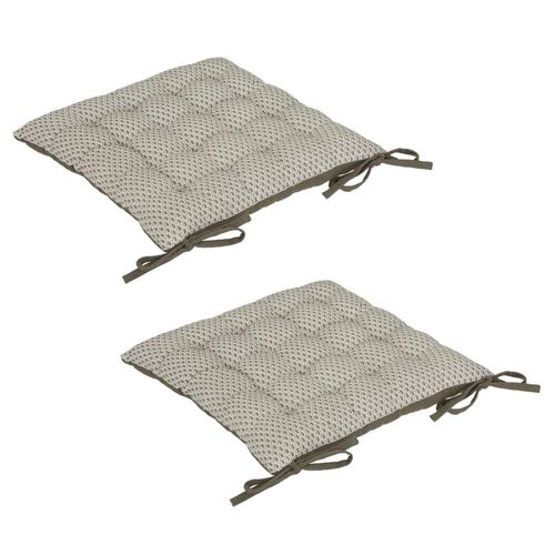 Lot De 2 Galettes De Chaise Otto - 38 X 38 Cm. - Kaki
