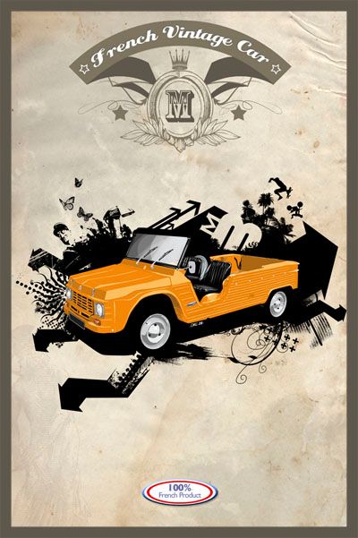 Carte Postale D Illustration De Citroen Mehari Rakuten