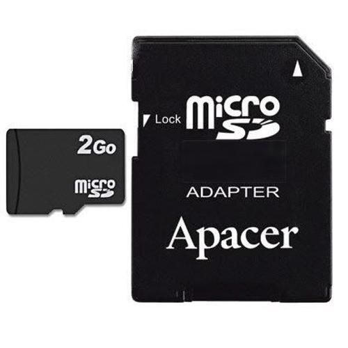 Carte Memoire Micro SD 2 Go + Adaptateur SD