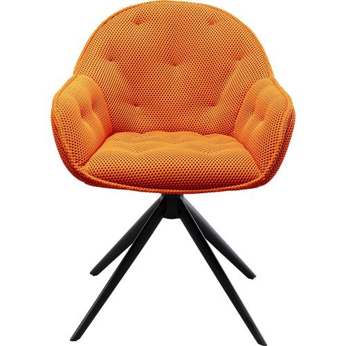 Chaise Avec Accoudoirs Pivotante Carlito Mesh Orange Kare Design