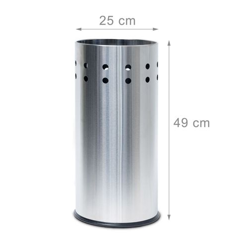 Porte parapluies acier inoxydable inox support rond rangement parapluie meuble hauteur 49,5 cm Helloshop26 13_0002214
