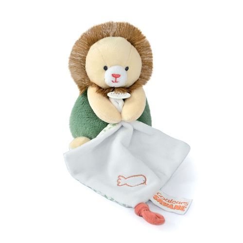 Peluche Avec Doudou Mouchoir Couleurs Savane Lion - Doudou Et Compagnie