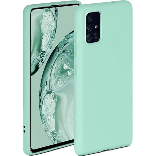 Coque Souple Compatible Avec Samsung Galaxy A51, Coque En Silicone, Bord Sur¿¿Lev¿¿ Pour La Protection D'¿¿Cran, Double Couche, Coque Souple Pour T¿¿L¿¿Phone - Turquoise Mat