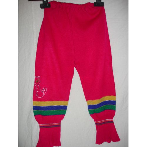 Pantalon Fushia À Rayures Multicolores En Bas 5/6 Ans