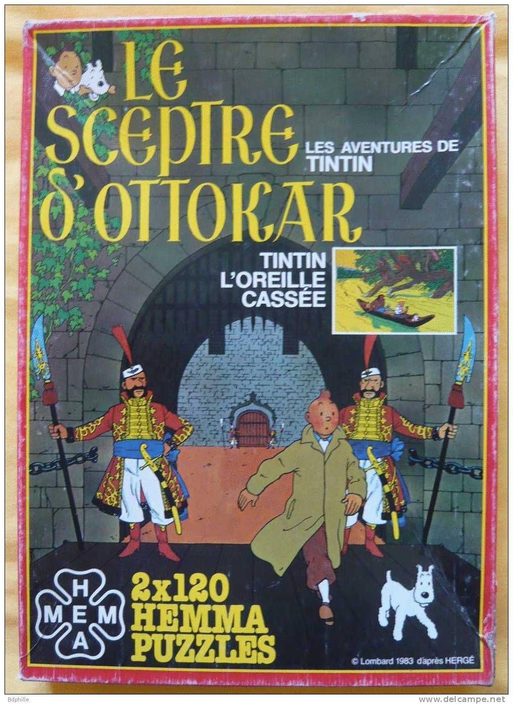 Jouet : Puzzle Tintin & Milou 60pièces - L'oreille cassée - cartonnages  Dubreucq Bruxelles (complet , 1 pièce acc morceau présent)