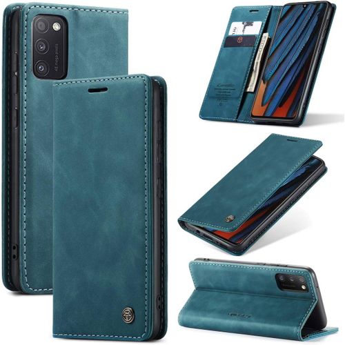 Coque Pour Samsung Galaxy A41,Portefeuille Housse En Cuir Flip Case,Avec Porte Cartes,Fonction De Support,Fermeture Magn¿¿Tique - Bleu