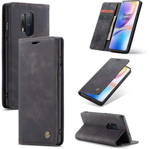 Coque Pour Oneplus 8 Pro,Portefeuille Housse En Cuir Flip Case,Avec Porte Cartes,Fonction De Support,Fermeture Magn¿¿Tique - Noir