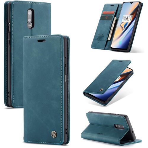 Coque Pour Oneplus 7,Portefeuille Housse En Cuir Flip Case,Avec Porte Cartes,Fonction De Support,Fermeture Magn¿¿Tique - Bleu