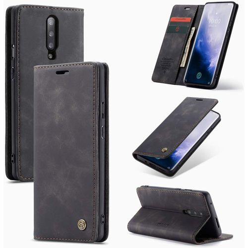 Coque Pour Oneplus 7 Pro,Portefeuille Housse En Cuir Flip Case,Avec Porte Cartes,Fonction De Support,Fermeture Magn¿¿Tique - Noir