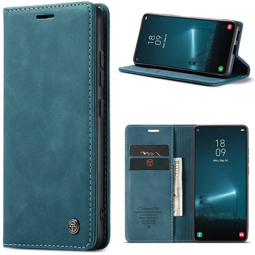 Coque Pour Samsung Galaxy S22,Portefeuille Housse En Cuir Flip Case,Avec Porte Cartes,Fonction De Support,Fermeture Magn¿¿Tique - Bleu