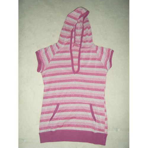 T-Shirt À Capuche Rose Lurex Bershka - Taille M