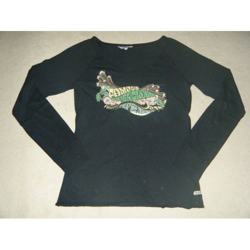 T-Shirt Manches Longues Noir/Vert Pepe Jeans - Taille S
