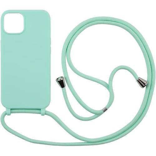 Coque Compatible Avec Iphone 13 Mini (5.4),Collier Pour ¿¿Tui Colliers De Cellulaire Corde Silicone Avec Cordon Case Tpu Bumper Pour Iphone 13 Mini (5.4) -Turquoise