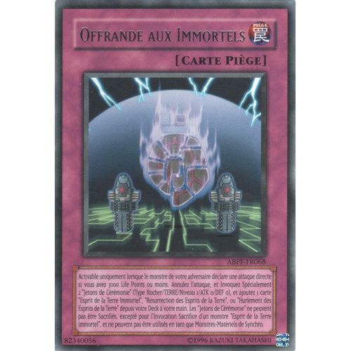 Carte Yu-Gi-Oh! "Offrande Aux Immortels" Rare Abpf-Fr068