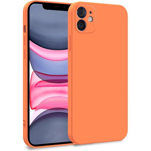 Coque Silicone Compatible Avec Apple Iphone 11 - Case Tpu Souple & Soft Avec Doublure Microfibre - Cover Protection Extra Fine & L¿¿G¿¿Re Orange