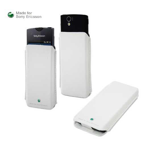 Etui Pocket Reverso Blanc Grain Pour Xperia Ray Sony Ericsson