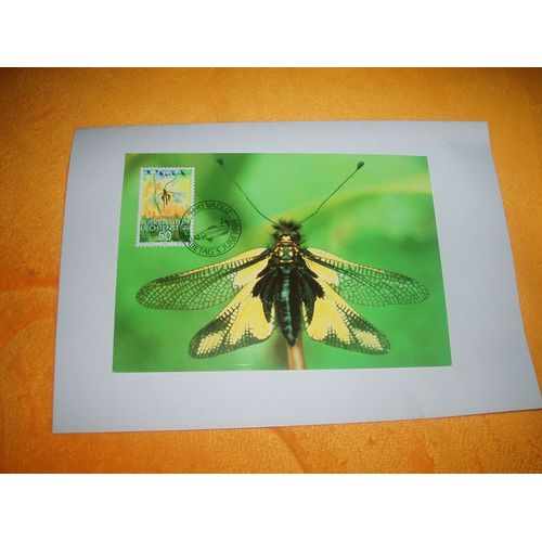 Carte Postale Maximum  Insecte Libellule Planipenne  / Liechtenstein / + Timbre Annee 1989