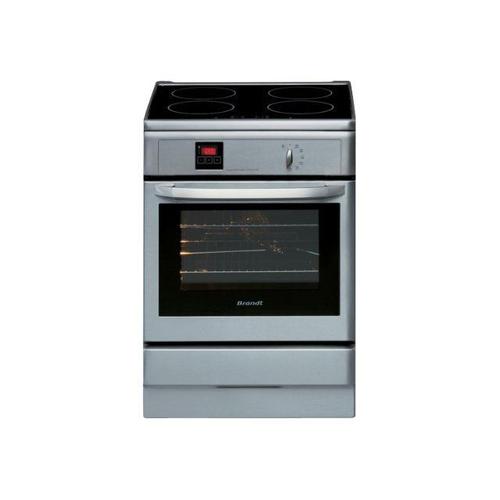 Brandt KIP710X - Cuisinière - pose libre - largeur : 60 cm - profondeur : 61.8 cm - hauteur : 85 cm - avec système auto-nettoyant - classe A - acier inoxydable