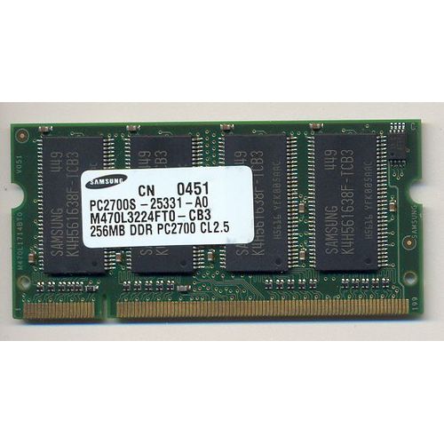 Samsung - 256 Mo - SO DIMM 200 broches - DDR - PC2700 ( M470L3224FTO-CB3 )
