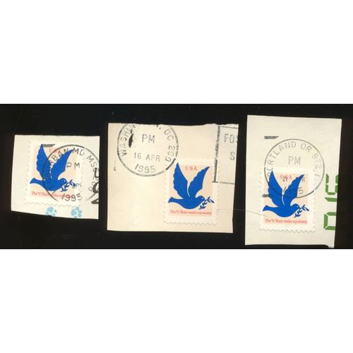 Timbre U S A The "G" Rate Make-Up Stamp Oblitérés En  Avril 1995  (3 Timbres Séparés)