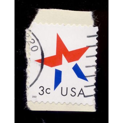 Timbre U S A, Étoile Solitaire, 3 Cents, Oblitéré
