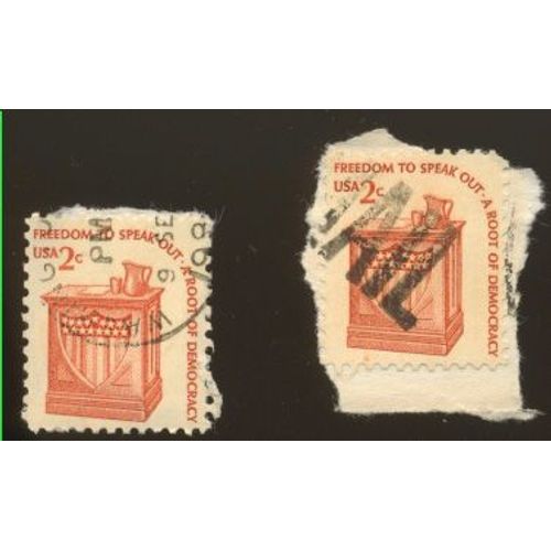Timbre U S A, Freedom To Speak Out - A Root Of Democracy, 2 Cents, Oblitérée