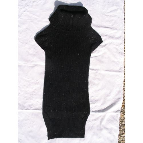 Robe /Tunique "Bershka ", Noire, Manches Courtes, Grand Col Roulé, Taille 38/ 40