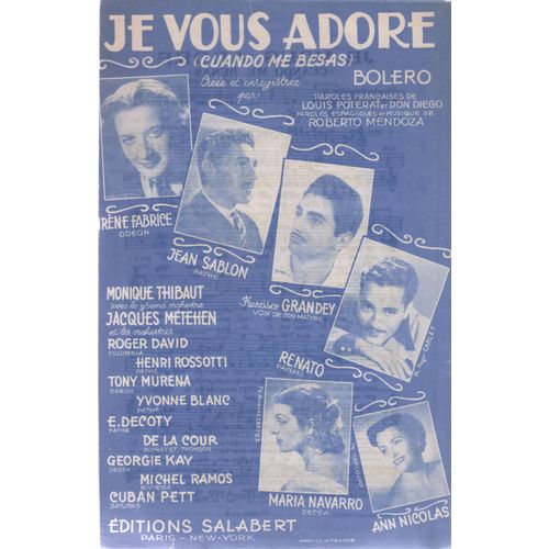 Je Vous Adore Irene Fabrice (Cuando Me Besas) Irene Fabrice 1950