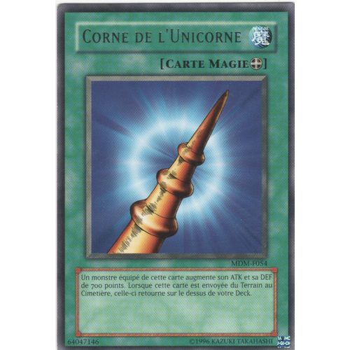 Carte Yu-Gi-Oh! "Corne De L'unicorne" Rare Mdm-F054