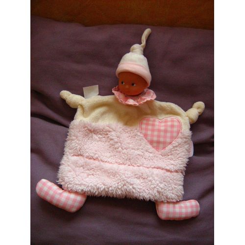 Poupée Lutin Doudou Dragée De Corolle - Rose Blanc Vichy Coeur