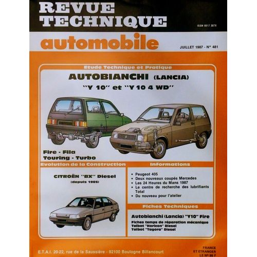 Revue Technique Automobile. N°481